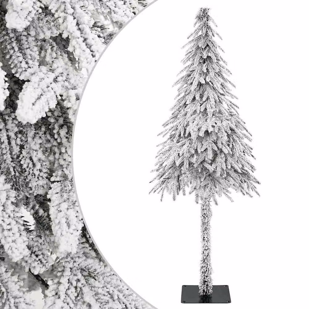 Berkfield Home Traditional Artificial Christmas Tree in White, W/D/H: 86 x 86 x 210 cm – 2