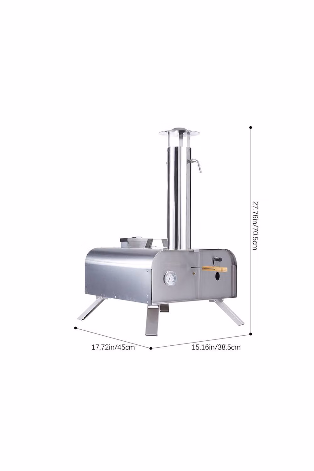 Living and Home 12-inch Outdoor Stainless Steel Stone-baked Pellet Pizza Oven in Silver – 2