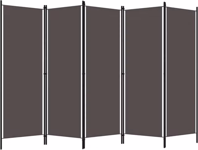 Berkfield Home 5-Panel Room Divider in Anthracite Grey, W: 250 cm, H: 180 cm – 1