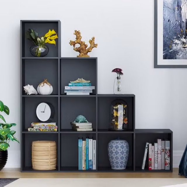 Vida Designs Durham 10 Cube Staircase Storage Unit in Black