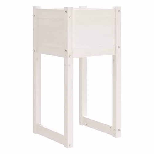 vidaXL White Wooden Planter Tub W/D/H: 40 x 40 x 81 cm – 1