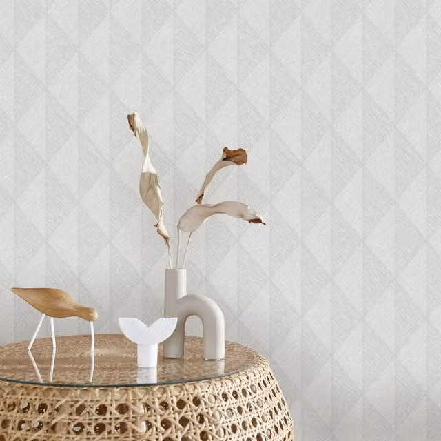 Erismann Grey Abstract Geometric Pre-pasted Vinyl Wallpaper Roll