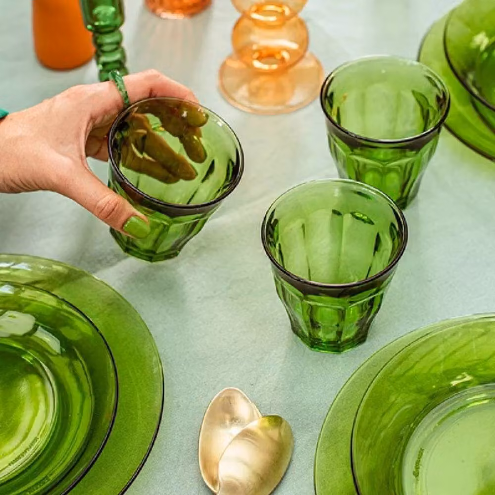 SPETLEK Set of 6 Green Glass Tumblers, 250ml – 2