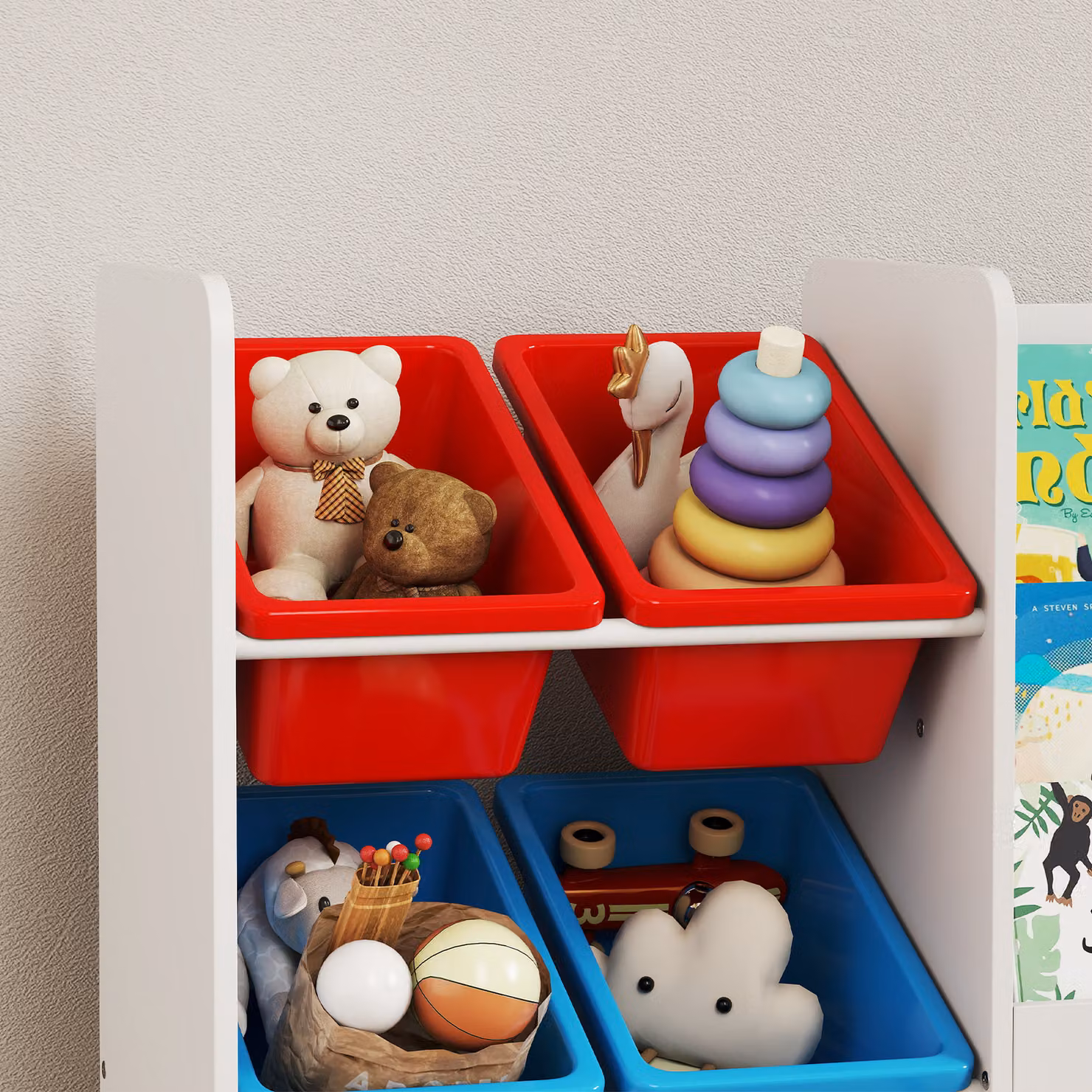 AIYAPLAY 3-Tier Toy Storage Unit with 6 Removable Bins, Multicolour – 3