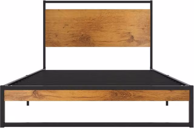 Berkfield Home Comfortable Metal Bed Frame in Black, W/D/H: 100 x 200 cm