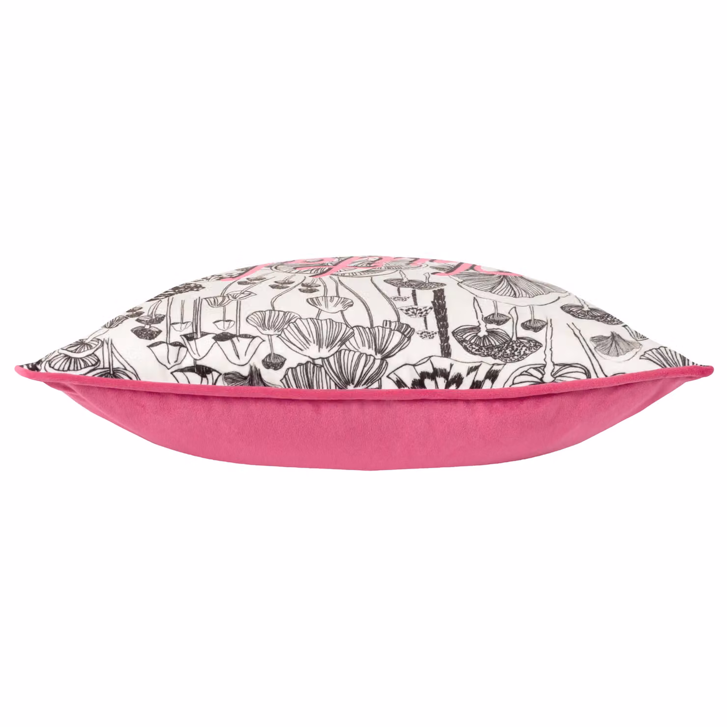 Furn Shiitake Happens Abstract Velvet Piped Cushion in Pink and White, W/D/H: 45 x 45 x 45 cm – 3