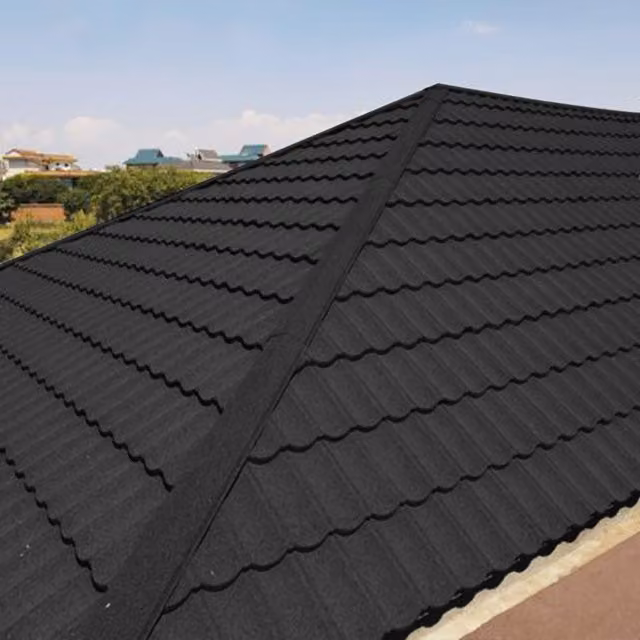 Livingandhome 5 Piece Hot Dip Galvanized Asphalt Shingles Roofing Sheets, Black