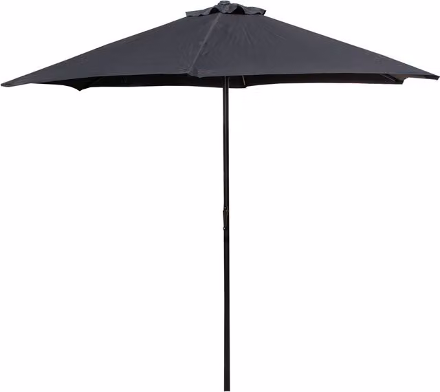 Samuel Alexander Black Polyester Garden Patio Sun Shade Parasol with Crank Handle
