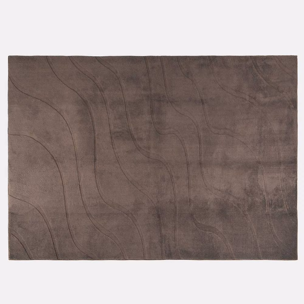 OHS Hand Tufted Contour Rug in Brown, Non-Slip Area Mat, W: 160 cm, D: 230 cm – 3
