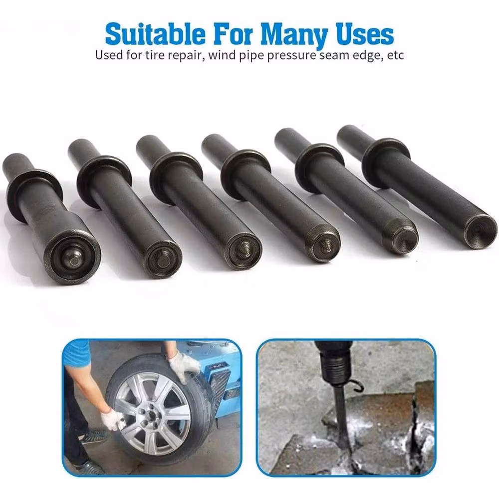 SPETLEK Steel Solid Impact Head Bits for Air Chisel and Punch Hammer, Black – 5
