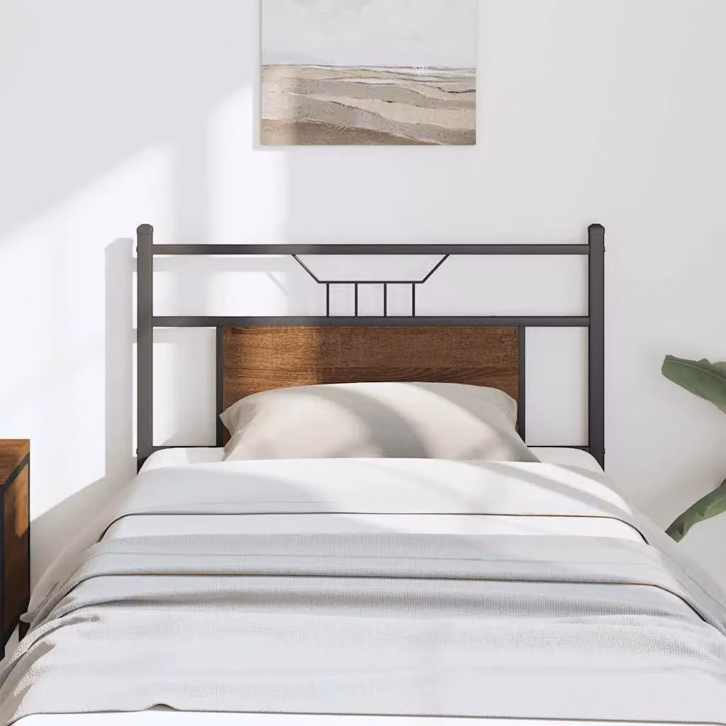 Berkfield Home Industrial Headboard in Brown Oak, Width: 75 cm – 3