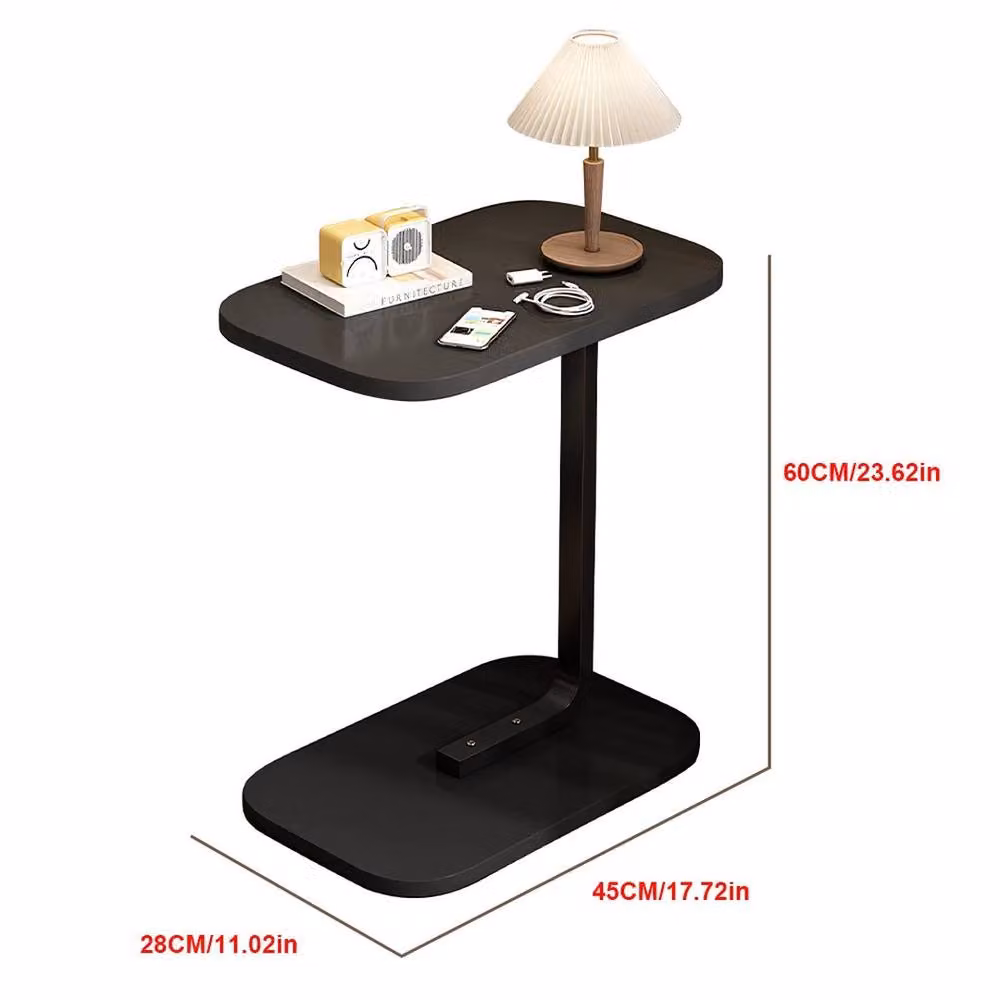 EONLION Black C-Shaped Compact Sofa Side Table and Coffee Table – 2