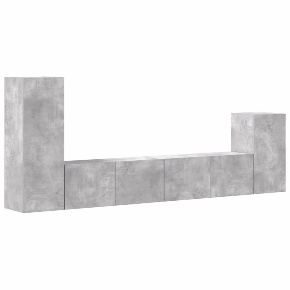 Berkfield Home Classic 4 Piece TV Cabinet Set in Concrete Grey Matt MDF – 2