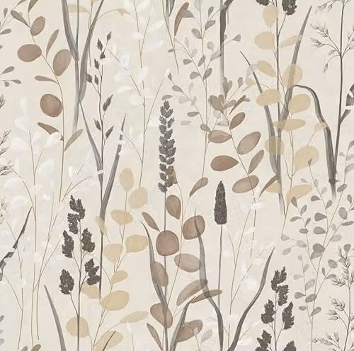 Grandeco Galia Watercolour Wild Flower Meadow Textured Wallpaper in Beige Floral Botanical Design