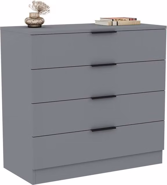 Kelvenix Modern Grey 4 Drawer Bedroom Chest of Drawers