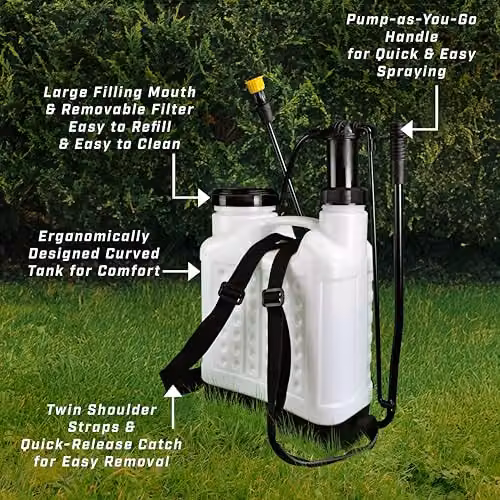 Faithfull 16 Litre Knapsack Pressure Sprayer with 3 Adjustable Nozzles and Service Kit in Multicolour and White – 5