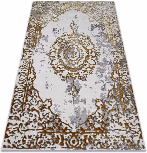 RugsX Allure Gold Geometric Modern Rectangular Rug W: 180 cm, D: 270 cm – 1