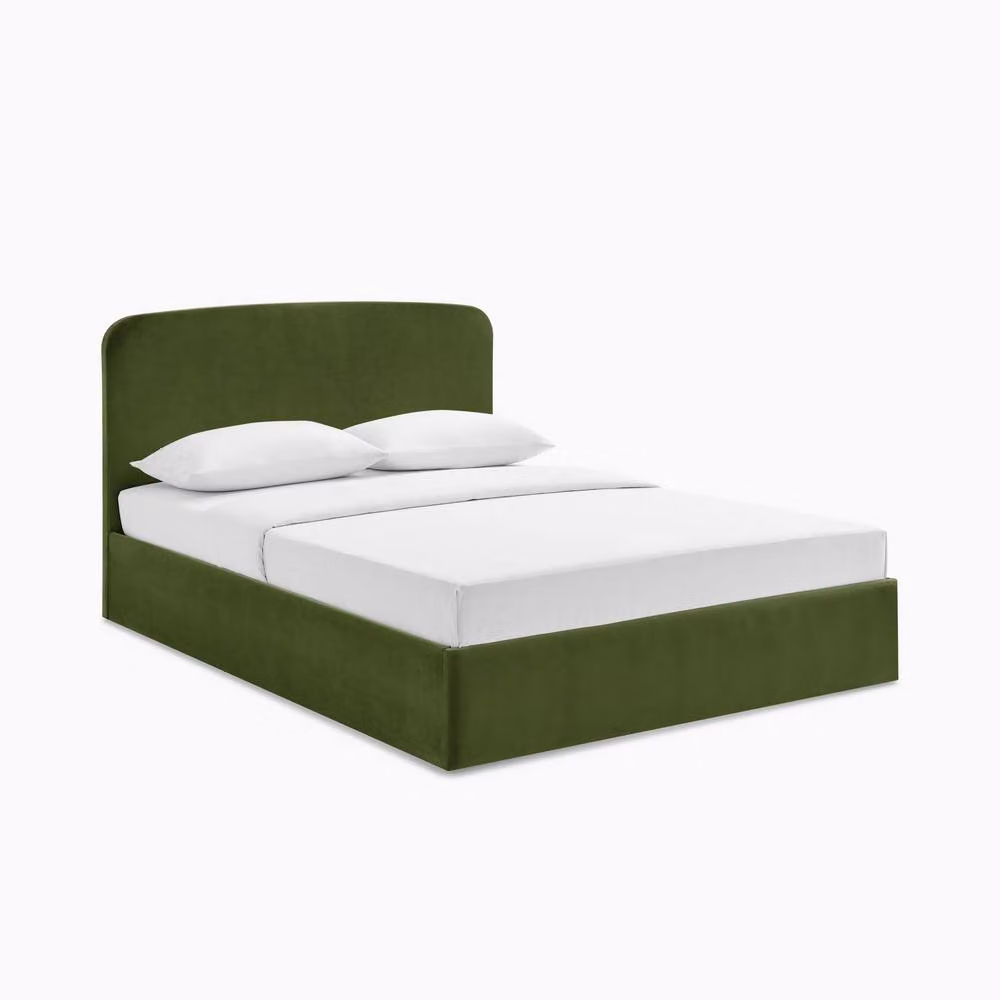 FurnitureboxUK Amelie Green Velvet Upholstered Double Ottoman Bed Frame W/D/H: 140 x 200 cm – 2