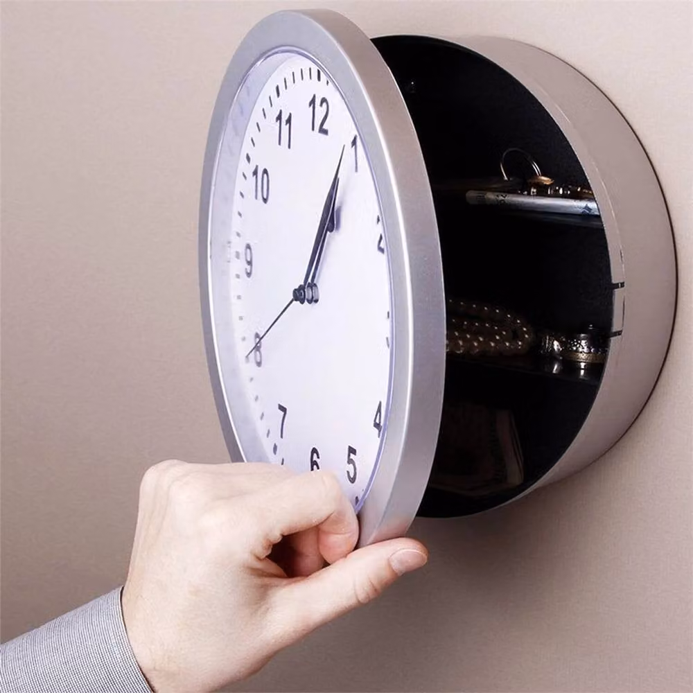 Nordara Secret Wall Clock Safe and Hidden Jewellery Box in Grey – 1