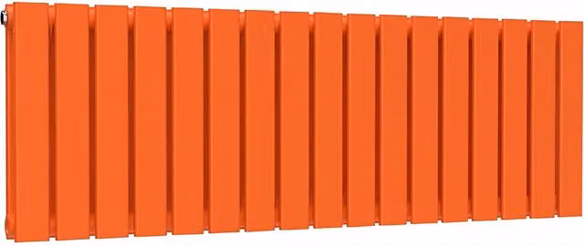Lux Heat Flat Horizontal Steel Radiator in Orange, W: 119 cm, H: 40 cm