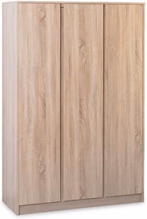 Seconique Malvern Sonoma Oak 3 Door Triple Wardrobe in Brown