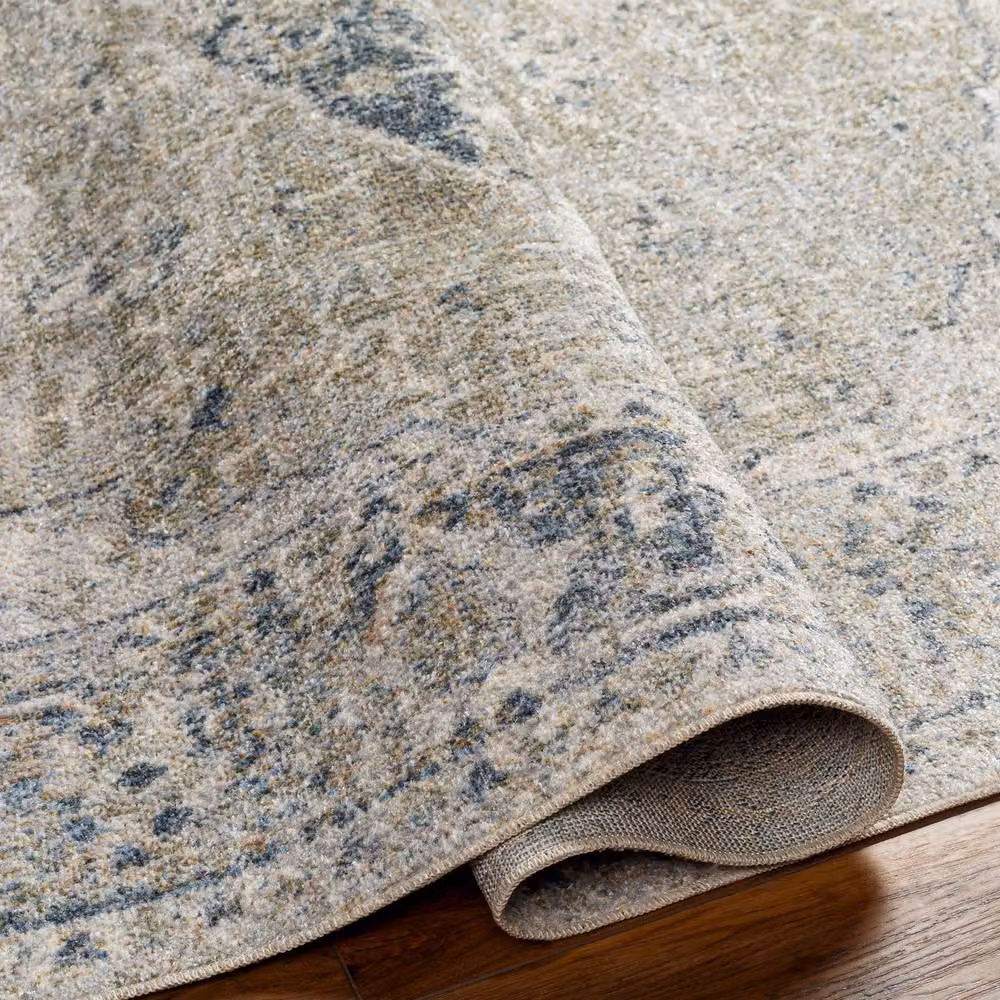 Livabliss Lilian Washable Vintage Boho Traditional Living and Dining Room Rug in Grey Blue and Olive, W: 200 cm, D: 275 cm – 3