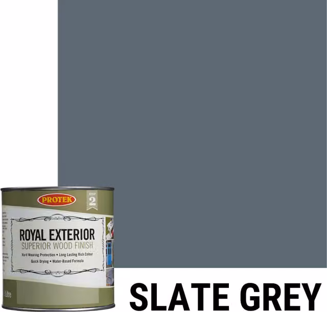 Protek Royal Exterior Superior Opaque Wood Finish, Slate Grey, 1 l