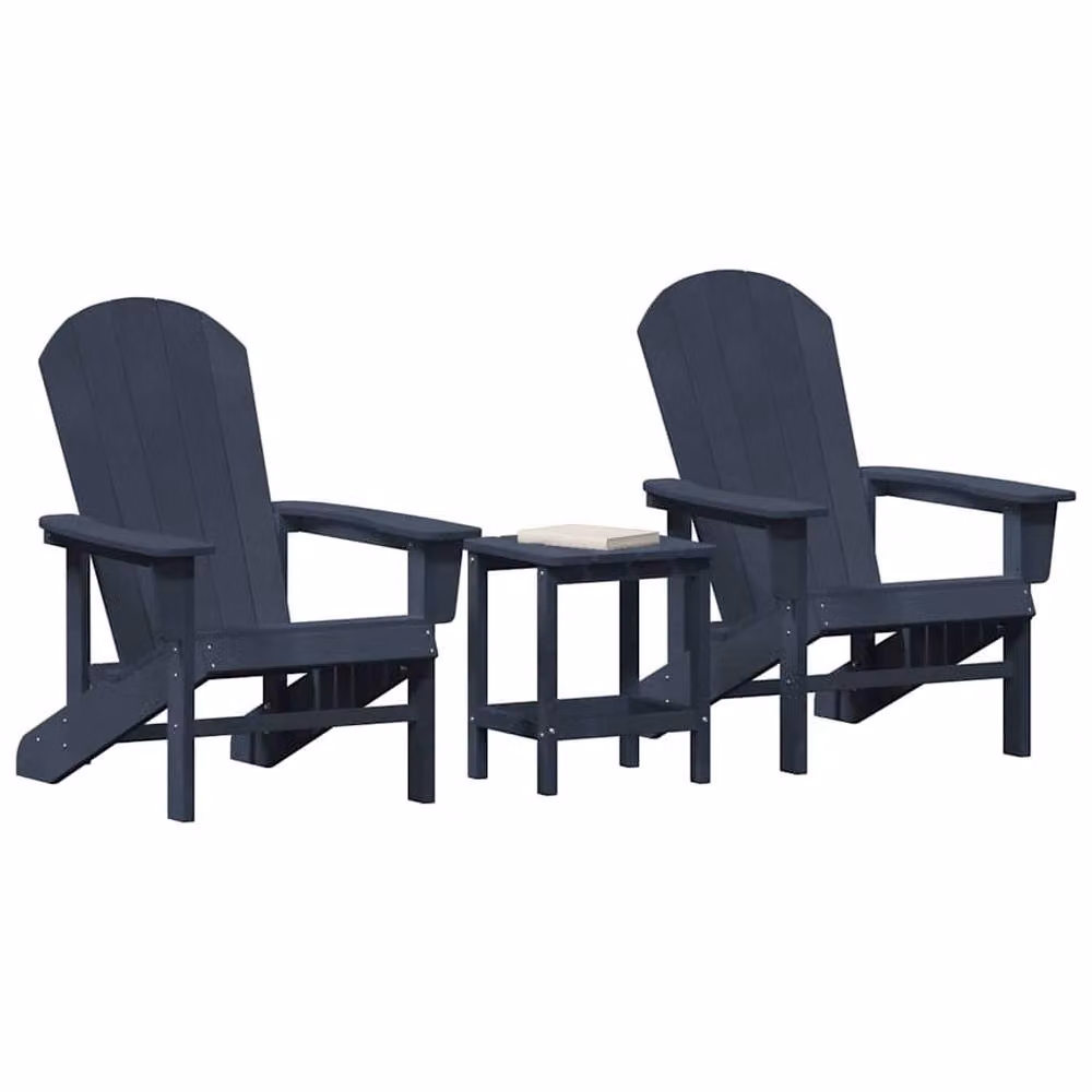Berkfield Home 3 Piece Modern Garden Lounge Set in Navy Blue HDPE – 3