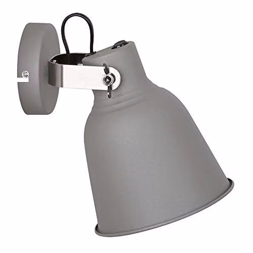 Netlighting Industrial and Retro Grey Metal Wall Lamp with E27 Cone Shade