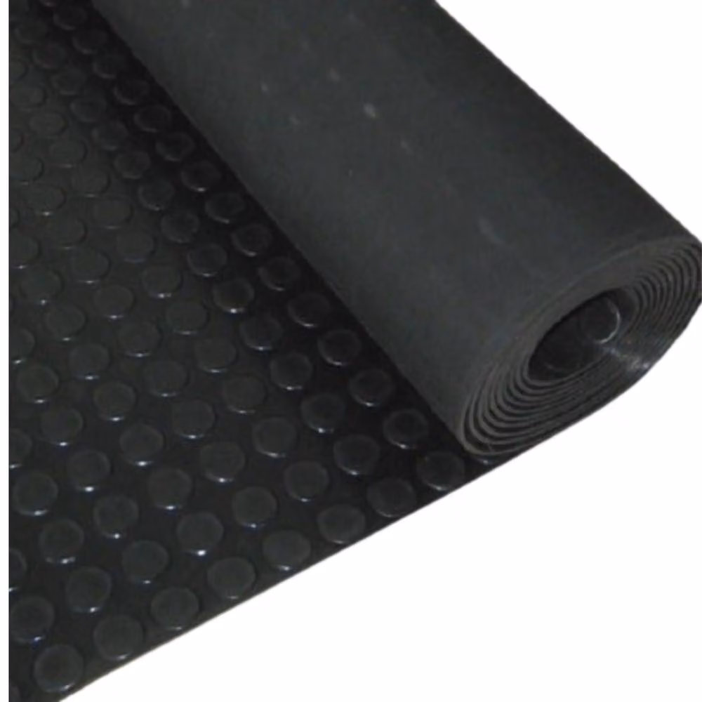 Ark Mat Black Rubber Flooring Matting with Geometric Coin Pattern W: 300 cm, D: 180 cm, H: 0.3 cm – 4