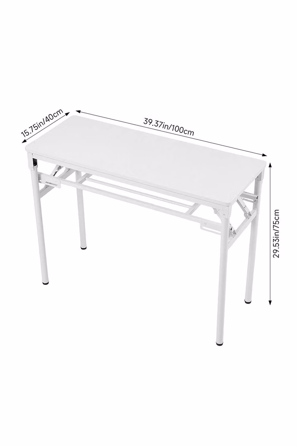 Living and Home White Foldable 2-Tier Computer Desk W/D/H: 100 x 40 x 75 cm – 2