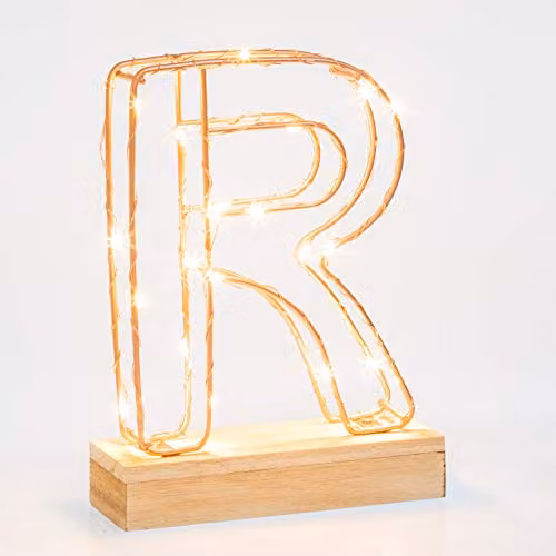 Echo Three Gold LED Alphabet Wire Frame Letter Light W/D/H: 22.0 x 16.0 x 5.0 cm – 1
