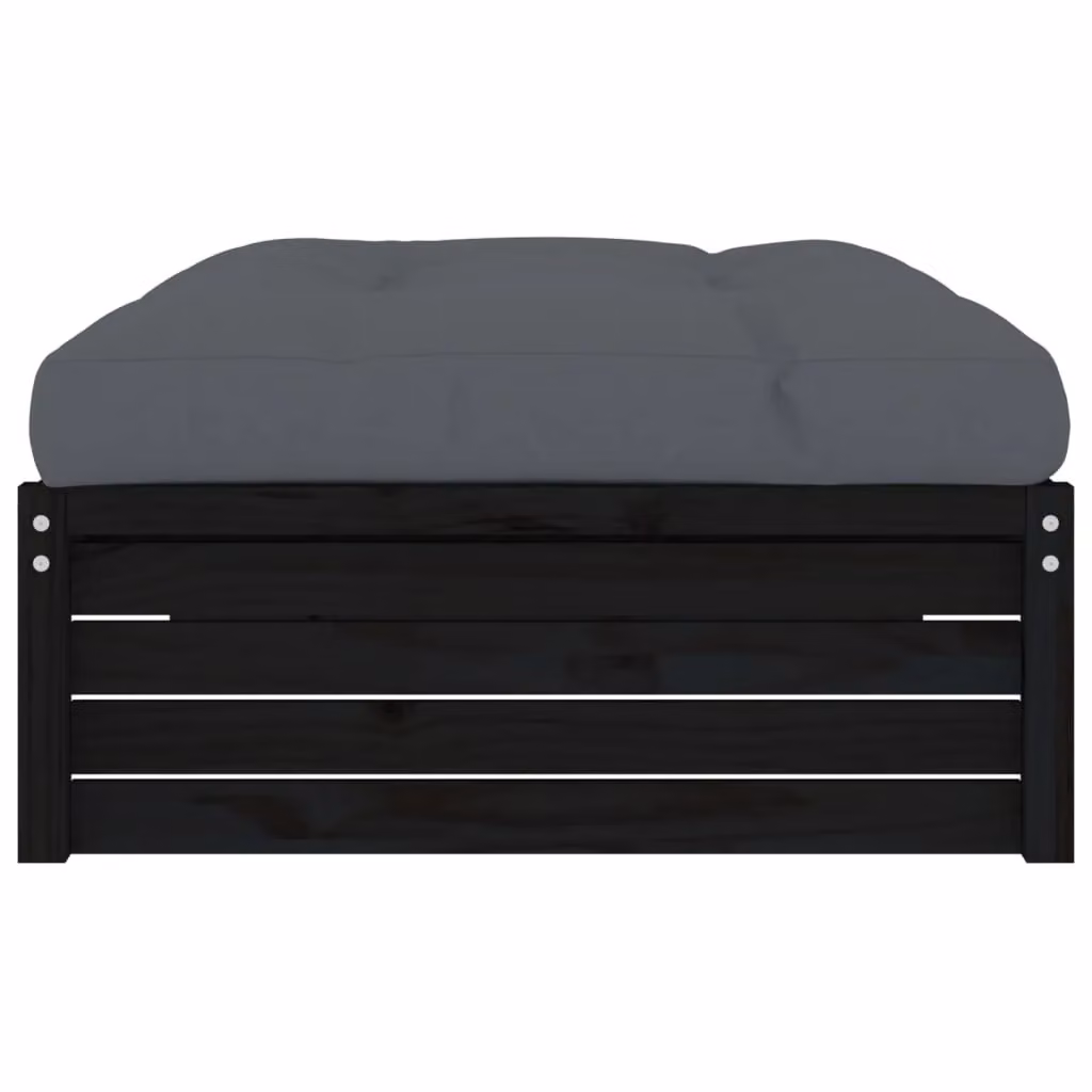 Berkfield Home Rustic Garden Footstool in Black Solid Pine, W: 120 cm, D: 80 cm – 3