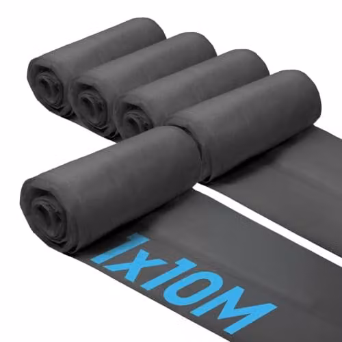 Harbour Housewares 50gsm Black Weed Control Fabric, 5 Rolls, W: 1 m, L: 10 m each – 1