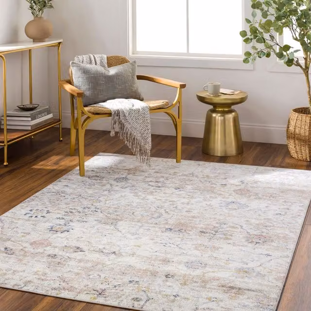 Livabliss Machine Woven Vintage Boho Living Room Rug in Ivory, Multicolour, W: 80 cm x L: 220 cm