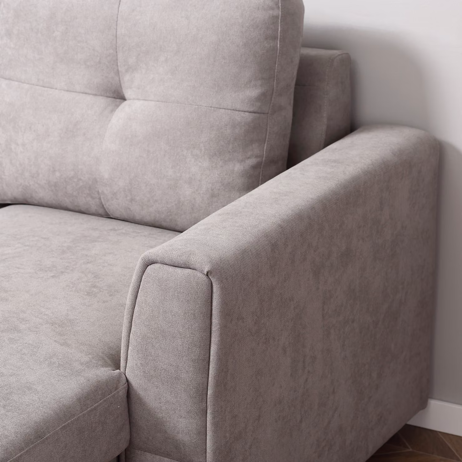 HOMCOM 3 Seater Corner Sofa Bed with Storage in Light Grey – 5