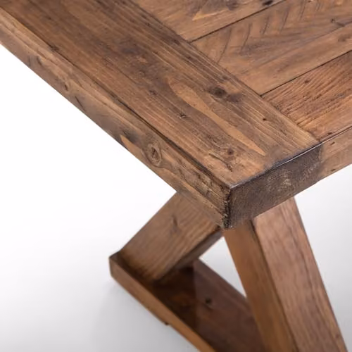 Julian Bowen Chatsworth 2 Seater Dining Bench in Brown Pine, W/D/H: 180 x 45 x 38 cm – 4