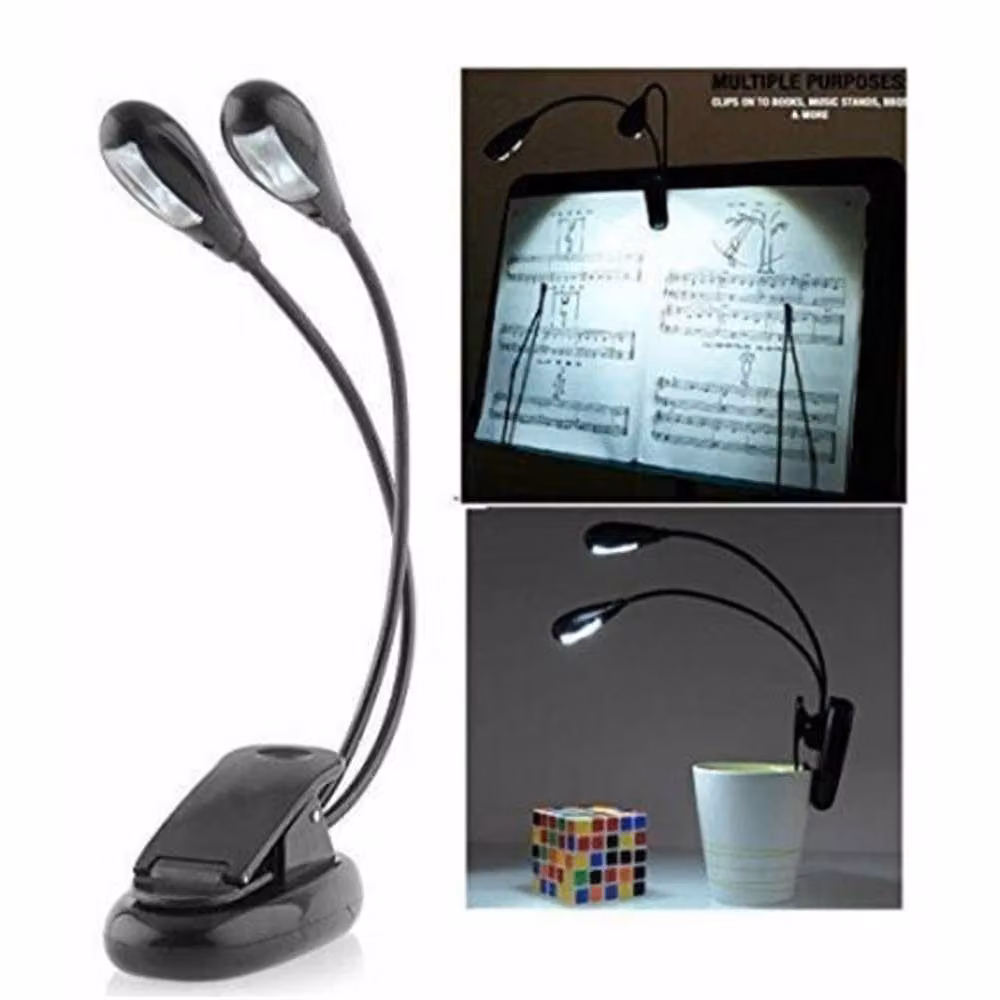 Nordara Black Clip-on LED Music Stand Light with 6 Adjustable LEDs – 2