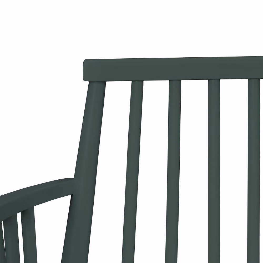 Statement Furniture Queensbury Wooden Bench with Back and Armrests in Bottle Green – 3
