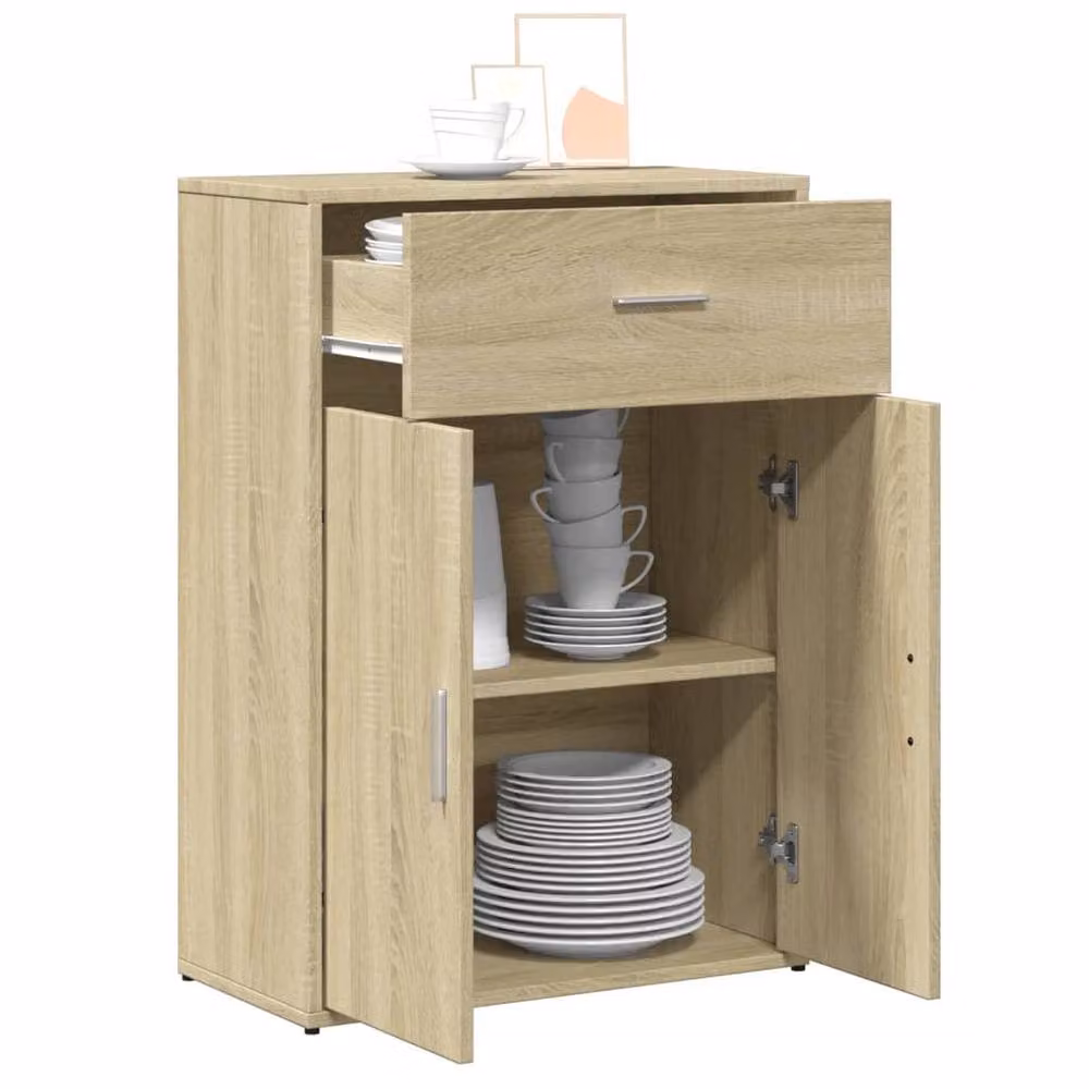 Berkfield Home Sonoma Oak Sideboard in Light Tan Beige, W/D/H: 60 x 30 x 84 cm – 2