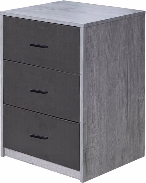URBNLIVING Modern Wooden Bedside Cabinet in Grey and Black