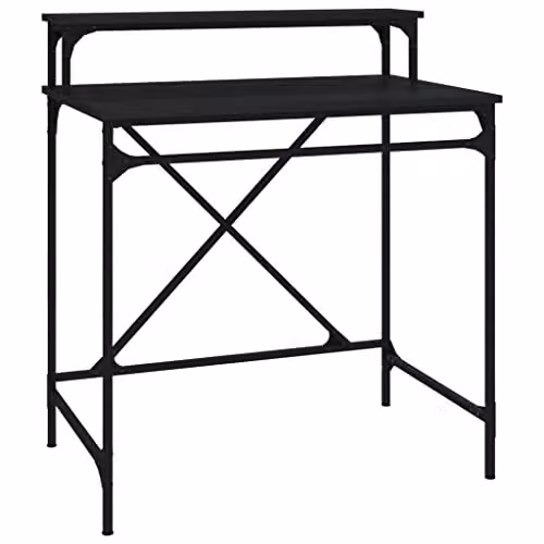 vidaXL Writing Desk in Black, W/D/H: 80 x 50 x 90 cm, Made of Engineered Wood and Metal