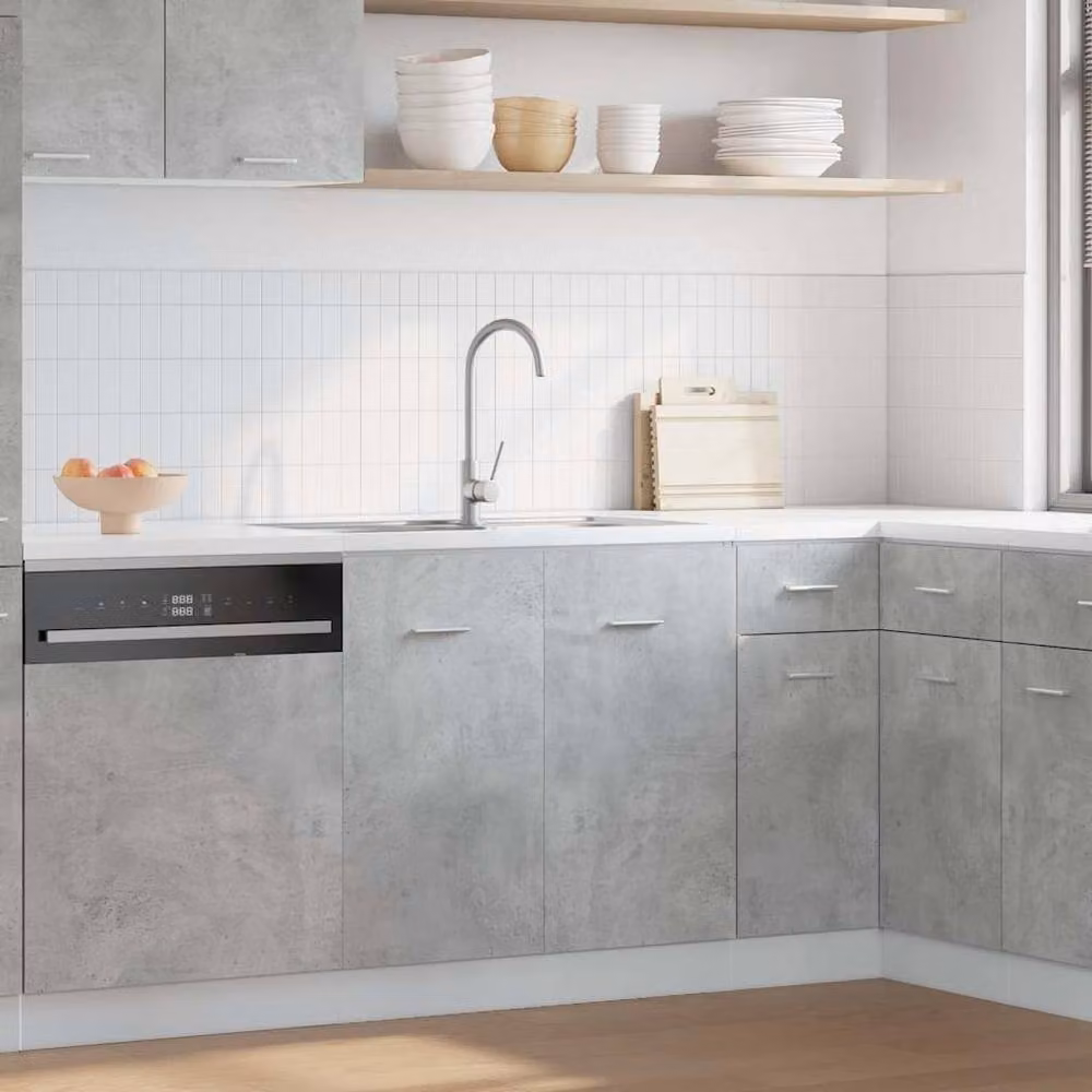 Berkfield Home Lyon Concrete Grey Bathroom Sink Bottom Cabinet, W/D/H: 80 x 46 x 81.5 cm – 1