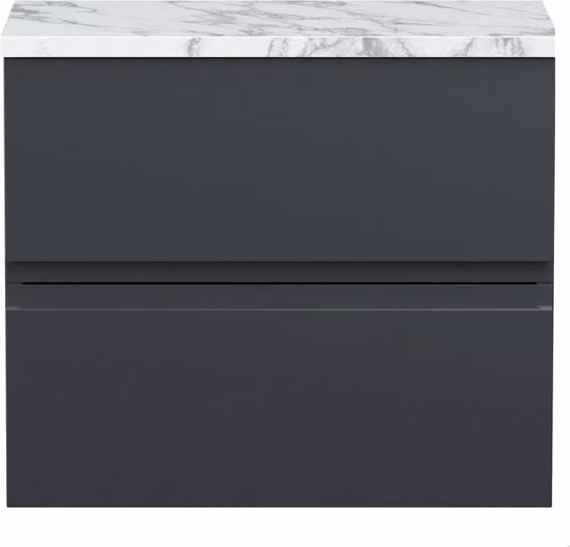 Balterley Mavesyn Contemporary 2 Drawer Wall Hung Bathroom Vanity Unit, Dark Grey, Width: 60 cm