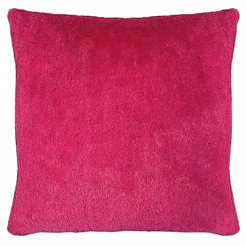 Paoletti Zermatt Pink Faux Fur Square Polyester Filled Cushion W/D/H: 43 x 43 x 43 cm