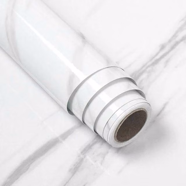 PAWNORA White Marble Self Adhesive Vinyl Wallpaper, Moisture Resistant, W: 60 cm, H: 10 m – 1