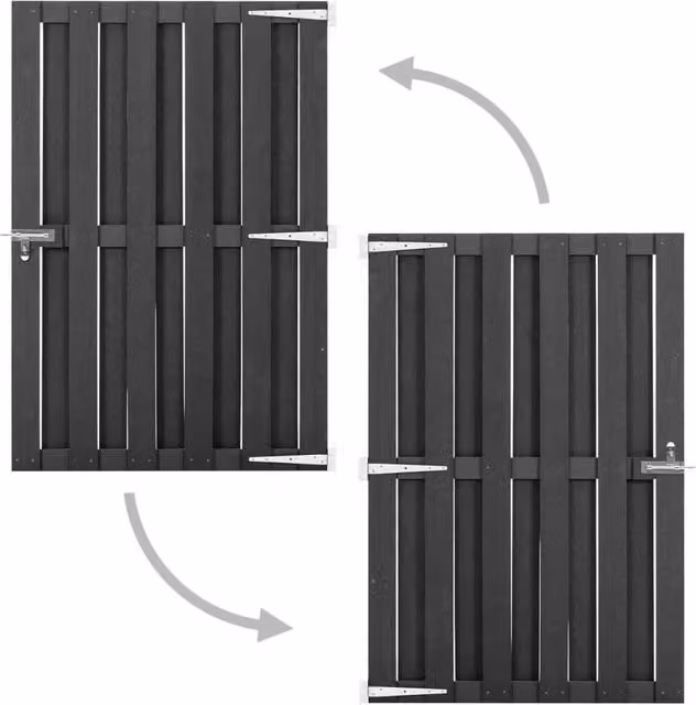 Berkfield Home WPC Garden Gate, Grey, W: 100 cm, H: 150 cm