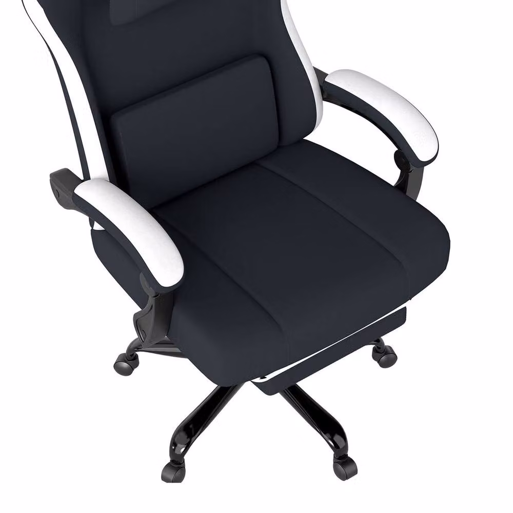 Levede Black Fabric Gaming Recliner Chair with Adjustable Height and 360 Degree Swivel – 5