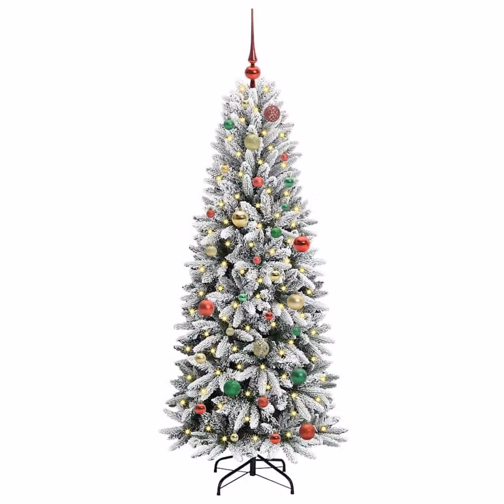 Berkfield Home Green Artificial Christmas Tree with 150 White LEDs, W/D/H: 63 x 63 x 150 cm – 3