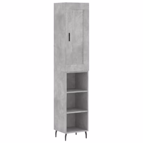 vidaXL Modern Highboard in Grey, H 180 x W 34.5 x D 34 cm